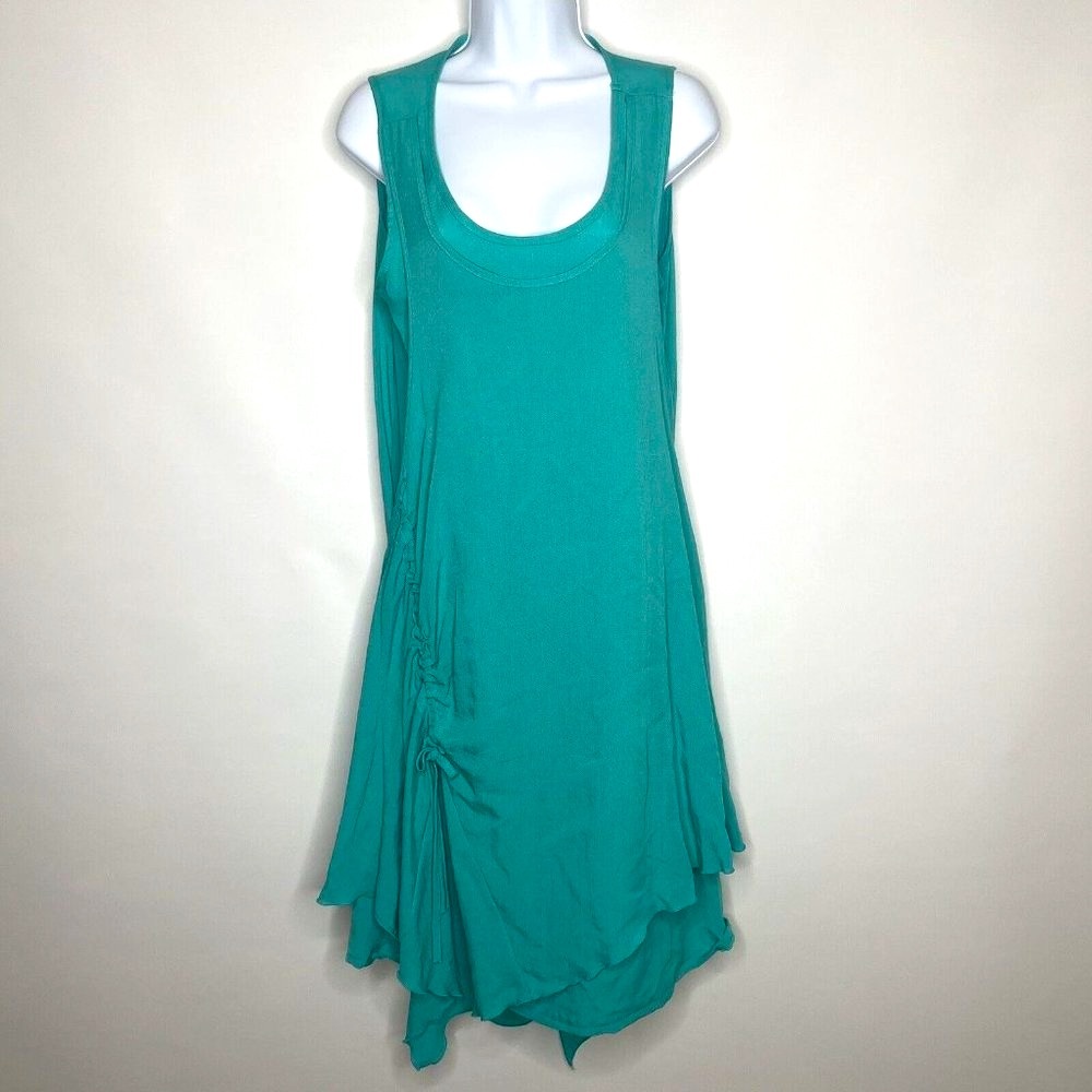 Connie's Moonlight Aqua Blue Sleeveless Wrap Hitch Dress